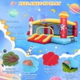 thumbnail image 4 of Adnoom Bounce House for Big Kids 8-12, Bouncy House with 550W Blower, Inflatable Bouncy Castle with Double Slides, Basketball Hoops, Jumping Castle Space Rocket Theme, Indoor & Outdoor, 4 of 12