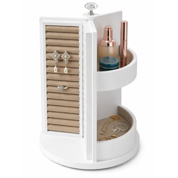 OnDisplay Brooke Spinning Wooden Jewelry Cabinet Organizer