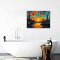 thumbnail image 6 of Fenyluxe Sunset River Landscape Canvas Wall Art Print Ready To Hang Room Home Decor 20x16in, 6 of 6