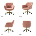 thumbnail image 7 of Tina's Home Velvet Tufted Office Chair Upholstered Swivel Modern Adjustable Armchair Metal Base Home Bedroom Pink, 7 of 7
