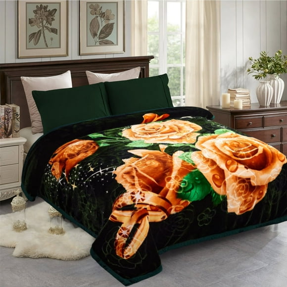 JML Thick Fleece Plush Blanket Korean Mink Blanket, 2 Ply Soft Warm Blanket King 85"x95",8.5lbs