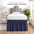 thumbnail image 2 of SGI bedding Dorm Bed Skirt Twin XL 36 Inch Drop Length - Navy Blue, Ruffled Pattern College Dorm Room Bed Skirts - Split Corner, Easy Care, Wrinkle Free 1800 Series Microfiber Bed Skirt, 2 of 9
