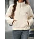 thumbnail image 2 of Fairyshely-Sudadera con capucha para mujer, suéter de manga larga con cremallera, informal, holgado, de felpa, color blanco, para otoño e invierno, 2024, 2 of 4