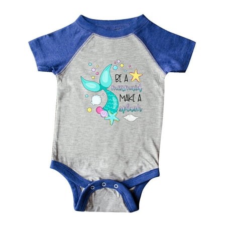 

Inktastic Be a Mermaid Make a Splash Blue Mermaid Tail Gift Baby Boy or Baby Girl Bodysuit