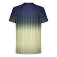 thumbnail image 4 of Gradient Shirts for Men Summer Short Sleeve Crew Neck Stripe T-Shirt Fashion Athletic Gym Workout Loose Fit Tee, 4 of 5