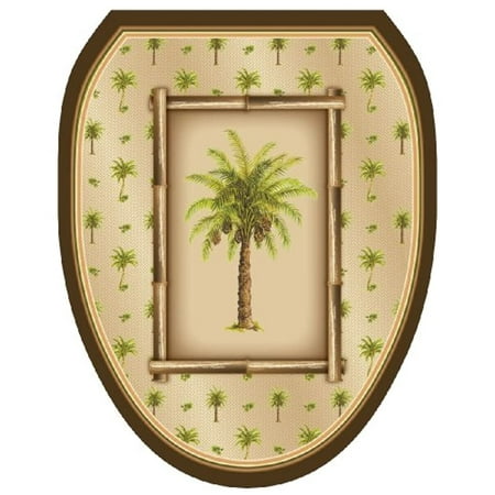 Toilet Tattoos Toilet Seat Cover Decal Bahamas Breeze Palm Tree Size Elongated