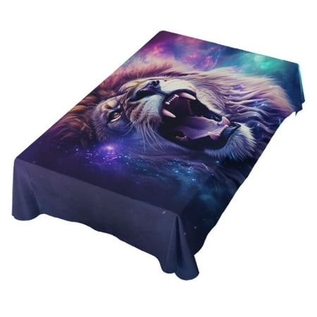 

JSTEL Lion Howling Table Cloth Rectangle 60 x 120 Inch Tablecloth Anti Wrinkle Table Cover for Dining Kitchen Parties