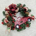 thumbnail image 5 of Truck Christmas Wreath for Front Door Outside, Vintage Buffalo Plaid Red Truck Wreath, Pinecone Farmhouse Wreath Rustic Autumn Thanksgiving Wreath, 5 of 9