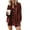 #009-Wine, variant on Womens Waffle Knit Shacket Boyfriend Shirt Jacket Button Down Blouse Loose Fit Long Sleeve Tops