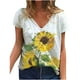 thumbnail image 2 of Pntutb Mujer Verano Flor Impresión Manga Corta O-Cuello Camiseta Suelta Blusa tops Pntutb Pntutb-3953, 2 of 5