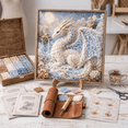 thumbnail image 5 of Mythic Dragon Realms 3D Fabric Poke Art Kit, No Sew Fantasy Dragon Craft Kit with Pre-Cut Fabric Squares and Display Stand, DIY Handmade Art Supplies, Halloween Decorations Gift for Dragon Lovers A, 5 of 5