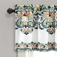 thumbnail image 4 of Lush Decor Clara Room Darkening 18" x 52" + 2" Header Damask Turquoise 3" Rod Pocket Single Valance, 4 of 6