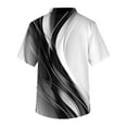 thumbnail image 4 of Domuza Mens Scrub Tops Plus Size V-Neck Short Sleeve Medical Workwear Gradient Striped Printed Stretch T-Shirt Comfort Soft Caregiver Tops with Pockets Black XXXXL, 4 of 5