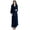 Navy Blue, variant on LOFIR Fleece Robe for Women Soft Warm Long Plush Bathrobe Slim Elastic Ladies Sleepwear Housecoats (S/M, Navy Blue)