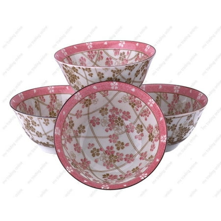 

M.V. Trading MVSZ3/PK Pink Foral Soup Bowl 5¼-Inch Set of 4