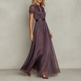 thumbnail image 5 of Tqcoqu Women High Neck Lace Puff Sleeve Maxi Dress,Flowy Formal Plus Size Gown for Women ,Purple Women's XS-XXXXXL, 5 of 6