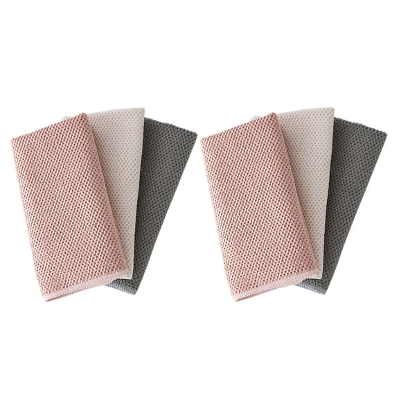 Baluue 6-Pack Microfiber Dish Towels Assorted Colors Highly Absorbent Kitchen Cleaning Cloths for Home and Everyday Use