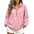 thumbnail image 2 of gbyLJF Women's Half Zip Pullover Hoodies Drop Shoulder Contrast Zipper Y2K Casual Stylish Sweatshirt, 2 of 7