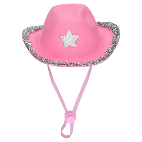 Vibrant Life Halloween Cowboy Hat Costume for Dogs and Cats, Pink, XS/S
