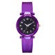 thumbnail image 1 of Reloj de pulsera con correa de silicona para mujer, esfera redonda, reloj informal de cuarzo, color morado, 1 of 1