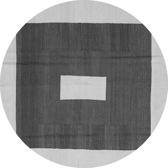 Ahgly Company Indoor Round Abstract Gray Contemporary Area Rugs, 8' Round