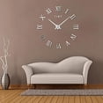 thumbnail image 1 of Reloj de Pared con Número Romano Grande de Bricolaje Moderno, de Pared con Superficie de Espejo 3D, Reloj, Decoración Artística Plata Soledad Etiqueta engomada del reloj de pared 3D, 1 of 8