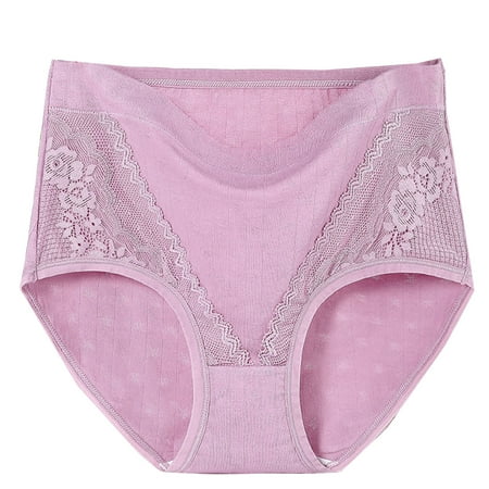 Bigersell No Show Panties for Women Clearance High Waisted Cotton Underwear Women Period Panty Style P-1785 Spandex Shaping Panties G String Thongs Ladies Briefs Women s Panties Hot Pink XXL