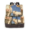 thumbnail image 1 of Disketp Cows Cattles Mochila de Cuero para Mujer, Bolso de Espalda Antirrobo con Estilo para Viaje, Trabajo y Uso Diario, 1 of 4