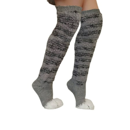 

Meihuida Women Knee High Socks Cable Knit Over Knee Socks Long Socks Striped Socks Thigh High Stockings Leg Warmers Cotton Stocking