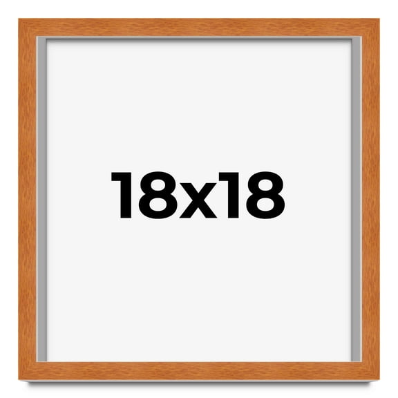 18x18 Shadow Box Frame Brown | 0.875 Inches Deep Real Wood Contemporary Shadowbox Display Frame |