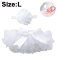 thumbnail image 2 of Conjunto de pantalones y banda para el pelo de PP, calzoncillos para niños de color sólido, pantalones para bebé, falda suave y esponjosa para niña bebé, 2 of 8
