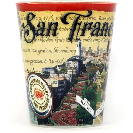 San Francisco California Stamp Design Shot Glass