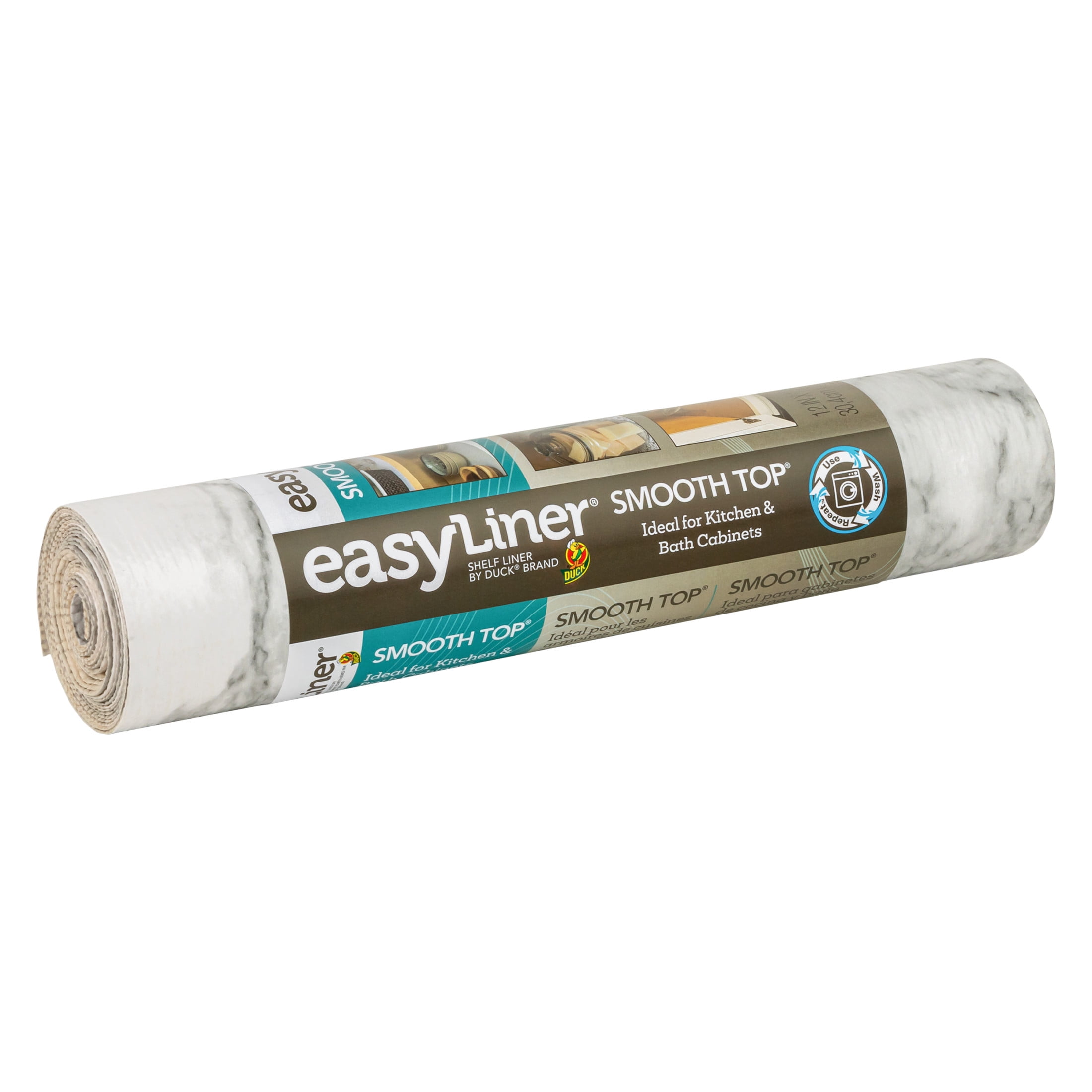 (2 pack) EasyLiner Smooth Top Shelf Liner, Gray Marble, 12 in. x 10 ft. Roll