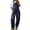 Dark Blue, variant on Women's Blue Cotton Baggy Adjustable Strap Denim Bib Overalls Loose Wide Leg