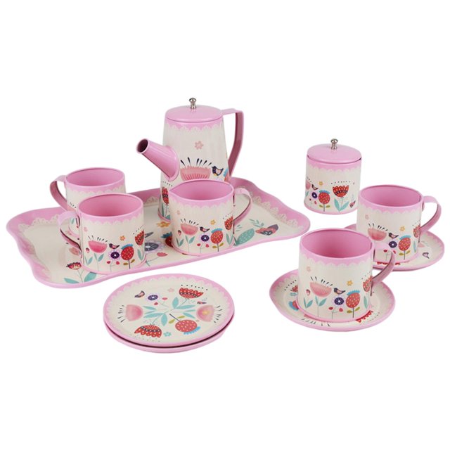 12x Juego de té de hojalata para niños, juguetes para juegos de simulación, Zulema Preando el juego de roles
