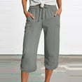 thumbnail image 2 of Plebaso Womens Summer Capri Pants Lightweight Roll-Up Casual Capris Loose Cropped Trousers with Pockets, 2 of 5