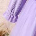 thumbnail image 6 of Sngxgn Girls Fall Long Sleeve Crew Neck Casual A-Line Ruffle Tiered Flowy Dress(Purple,5Y), 6 of 8