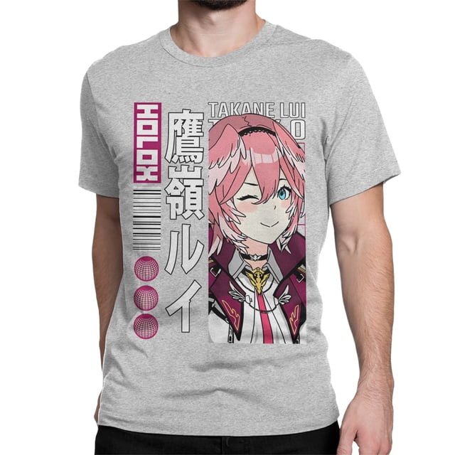 Camisetas Hololive Takane Lui para hombre y mujer, camisetas novedosas de algodón puro, camisetas de manga corta con cuello redondo, camisetas para regalo de cumpleaños