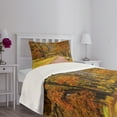 thumbnail image 3 of Ambesonne Fall Quilted Bedspread Set 2 Pcs, Idyllic Rural Park Woods, Twin Size, Multicolor, 3 of 5