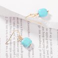 thumbnail image 7 of Aobei Pearl Natural Turquoise Gemstone Earrings 18K Gold Plated Hook Square Stone Dangle Drop Earrings Jewelry for Women, 7 of 7