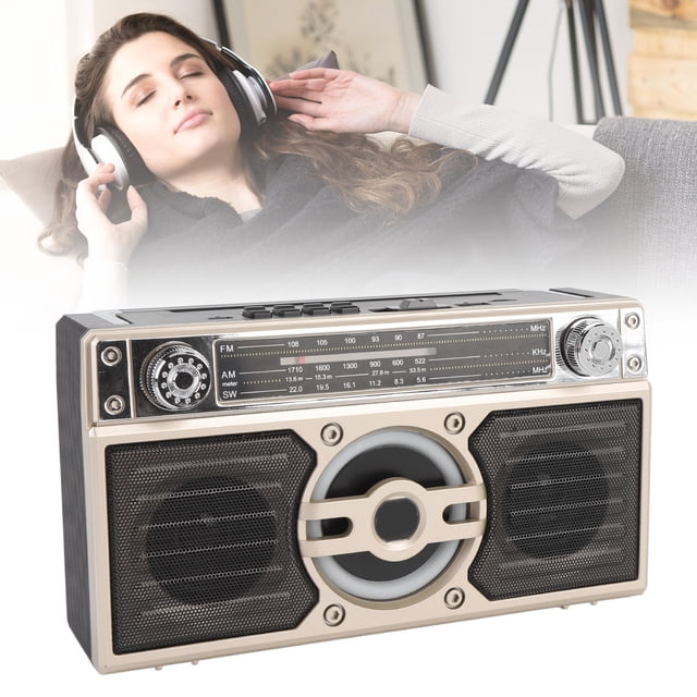 Haut-parleur Radio Portable Multifonction Rechargeable Multi-Bande FM AM SW Radio pour Voyage Longue Autonomie