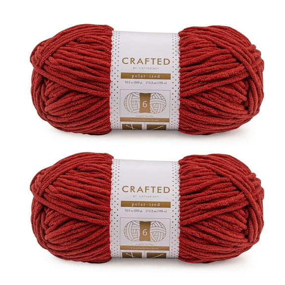 Crafted by Catherine Red Polarized Super Bulky Yarn, 213 Yards, 10.5oz/300g (2 Pack)