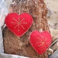 thumbnail image 3 of De Kulture Hand Made Felt Snowflake Heart Ornament (Set Of 2) 4X0.5X3 (Lwh) For Home Decoration Party Decorative Office Décor Valentine'S Day, 3 of 6