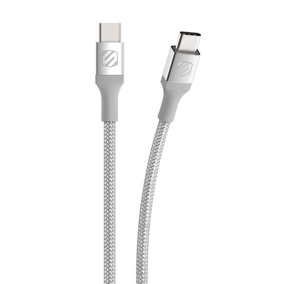 Scosche CCB4SR-SP Strikeline Premium USB-C to USB-C Charge & Sync Braided Cable 4-ft. Silver