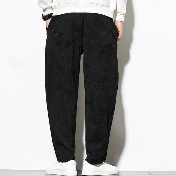 Vedolay Mens Trousers Men Gifts for Him, Men's Casual Work Pants Cotton Relaxed Fit Pants with Multi Pockets,Black 4XL