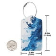 thumbnail image 4 of Pofeuu Blue White Fluid Art Print Luggage Tags, Privacy Cover ID Label with Stainless Steel Loop and Address Card for Travel Bag Suitcase-1, 4 of 5