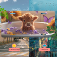 thumbnail image 5 of 1 Pcs 2D Flat License Plate Covers & Frames, A Calf in a Bathtub For Decorative Front, Waterproof For Decoration Aluminum License Plate Covers & Frames Cover For Men Women, 12" X 6", 5 of 7