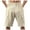 Khaki, variant on DDAPJ pyju Linen Cargo Shorts for Men Drawstring Summer Beach Shorts Lightweight Comfy Lounge Sweat Shorts with Multi Pockets Khaki M