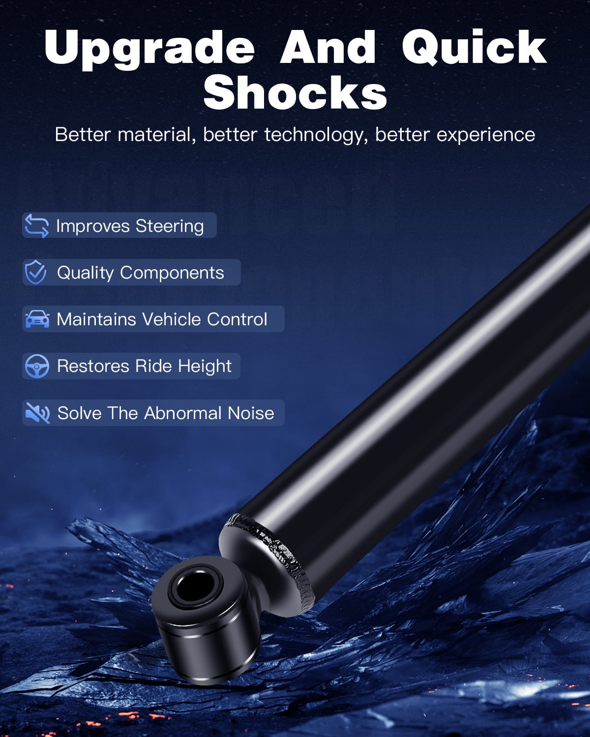 Rear Shocks Absorbers,ECCPP Gas Shocks for Ford fits 1997-2003 for Ford for F-150,2004 for Ford for F-150 Heritage Pair Shocks with 344374