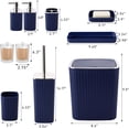 thumbnail image 3 of XLHOMO Navy Blue Bathroom Accessories Set - Gorgeous Bathroom Set, 10PC Bathroom Accessory Set, Brush, Trash Can, Qtip Holder & Soap Dispenser, 3 of 14